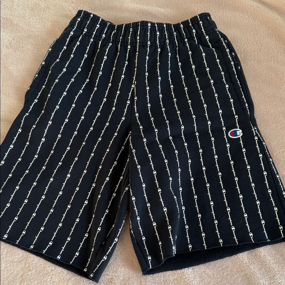 Champion Navy Blue Shorts with White Pattern